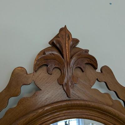 Antique Oak and Marble Dresser with Mirror