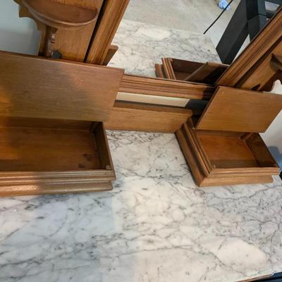 Antique Oak and Marble Dresser with Mirror