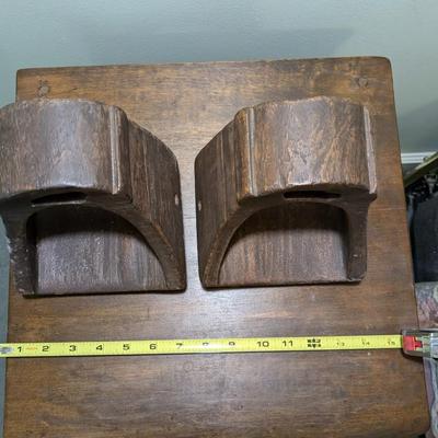 Pair of Antique Carved Wood Stirrups