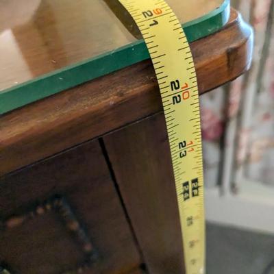 Antique Walnut Dresser with Mirror, Glass Top
