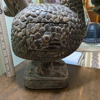 Hand Carved Wooden Dodo Bird with Side Compartment