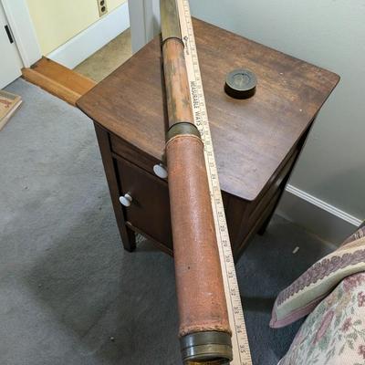 Antique 3 Draw Brass & Fabric Telescope