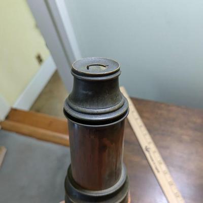 Antique 3 Draw Brass & Fabric Telescope