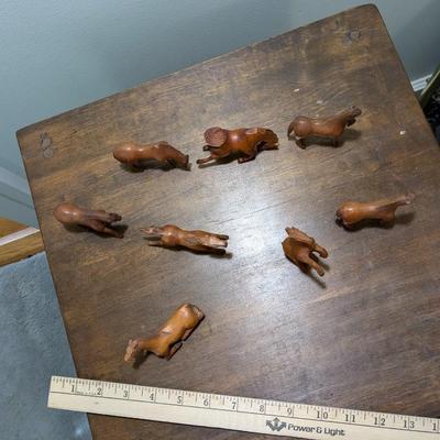 Collection of 7 Hand Carved Horses