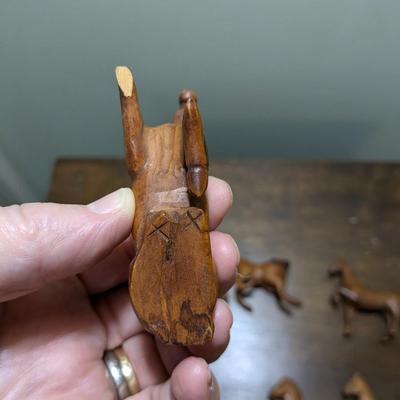 Collection of 7 Hand Carved Horses