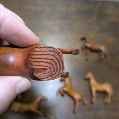 Collection of 7 Hand Carved Horses