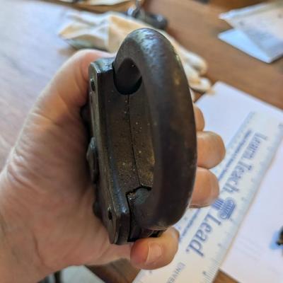 Antique Iron & Brass Padlock with Lock Door