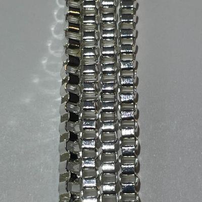 Heavy New Never Worn Condition Silver-tone Adjustable 32"-35" Fashion Box Chain Necklace 4-Strand as Pictured.