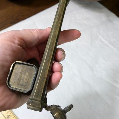 Antique Traveler Brass Quill Holder & Ink Well