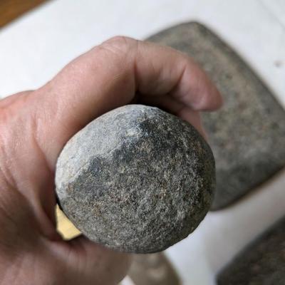 Primitive Mortar and Pestle, Ground Stone, Arrowhead