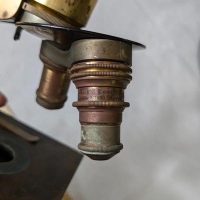 Rare Vintage E. Leitz Wetzlar Microscope with Handle and Quality Grade Glass Dome