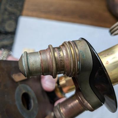 Rare Vintage E. Leitz Wetzlar Microscope with Handle and Quality Grade Glass Dome