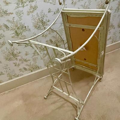 VIntage Gold Metal Wire Vanity Stool, Chair, Seat, Bench, Hollywood Glam