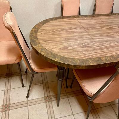 Vintage MCM Oval Dining Table with 8 Chairs and 2 leaves