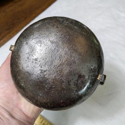 Antique 1947 Forged Iron Miner's Oil Lamp, South America
