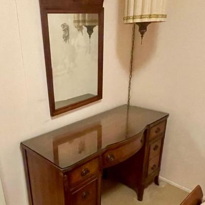 Vintage Vanity with Matching Hanging Mirror