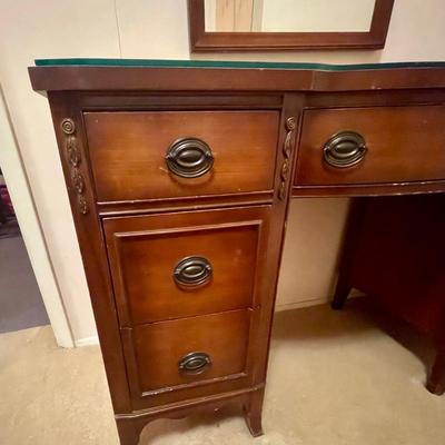 Vintage Vanity with Matching Hanging Mirror