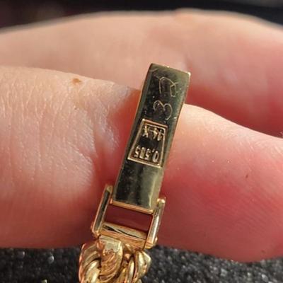 Solid 14k Gold Lucien Piccard Watch Sapphire Cabochon