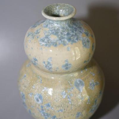 PAIR OF CRYSTALLINE GLAZED POTS /SIGNED FRIDAY FOR EDWARD FRIDAY OF MADISON, WI 1970-1980'S