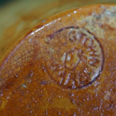 PAIR OF COLLECTIBLE POTS. STAMPED BEN OWENS / ONE STAMPED JUG TOWN AS IS OF NORTH CAROLINA