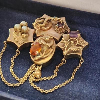 14k Victorian Hand Made Detailed Brooch