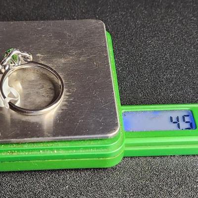 14k White Gold 1.39 Cttw Tsavorite Diamond Ring