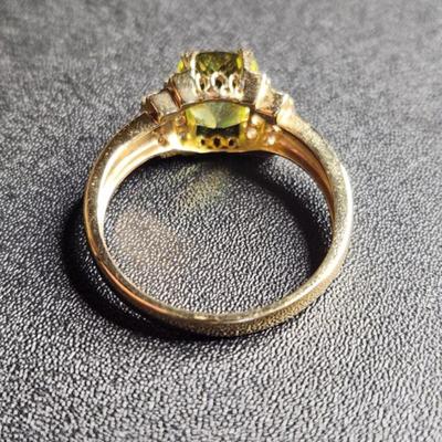 14k 5.07 Cttw Sphene And VS Diamond Ring Size 12