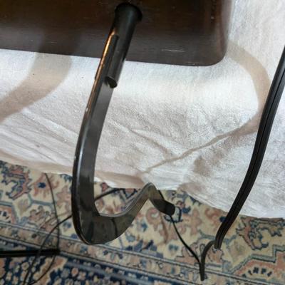 Vintage Antique Portable Singer Sewing Machine Bent Wood Cover w/ Knee Lever