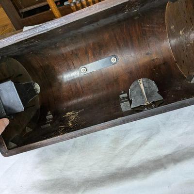 Vintage Antique Portable Singer Sewing Machine Bent Wood Cover w/ Knee Lever
