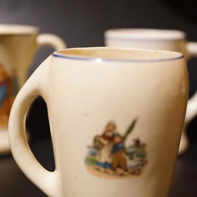EARLY 1900'S DUTCH CHILDREN MUGS EARLY ROSEVILLE