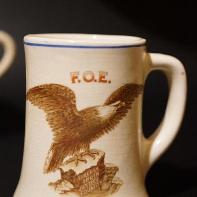 EARLY 1900'S DUTCH CHILDREN MUGS EARLY ROSEVILLE