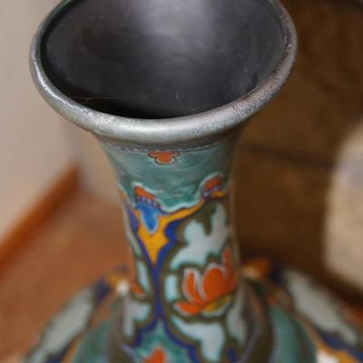 STUNNING 2FT 6" GOUDA POTTERY TAPERED NECK VASE BULBOUS BASE FORM. /HOLLANDIA/ AR