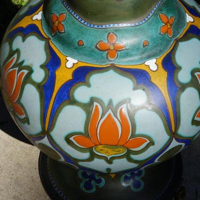 STUNNING 2FT 6" GOUDA POTTERY TAPERED NECK VASE BULBOUS BASE FORM. /HOLLANDIA/ AR