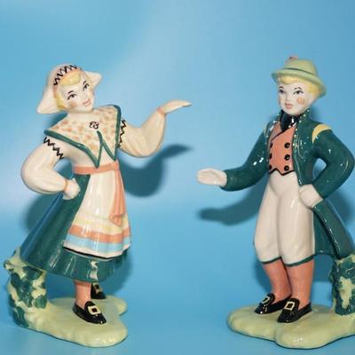 CERAMIC ARTS STUDIO SWEDISH MAN & WOMAN BETTY HARRINGTON MARK IN CIRCLE