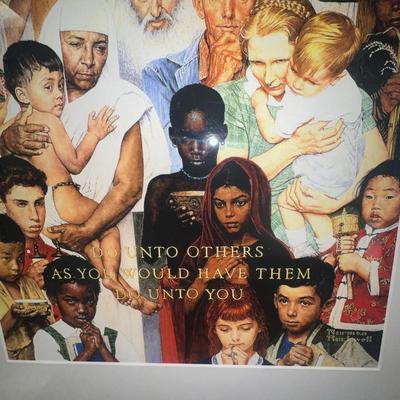 ART.COM Wall Giclee Print Golden Rule (Do unto others) 1960s Framed 19x20"