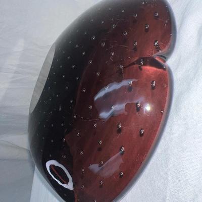 Amethyst Murano Italy Bubble Art Glass Shell Bowl or Ashtray Italy 1970s