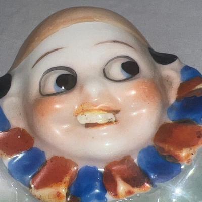 Vintage Clown Pierrot Art Deco Lusterware Pin Tray or Ashtray Rare