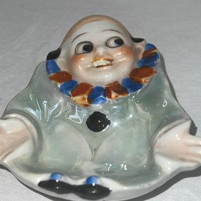 Vintage Clown Pierrot Art Deco Lusterware Pin Tray or Ashtray Rare