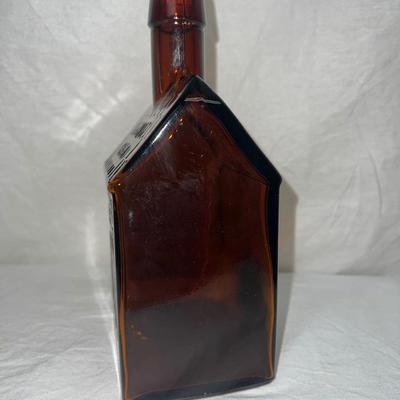 1840's Original Antique E.G Booz Whisky Empty Amber Bottle 1259 IDI