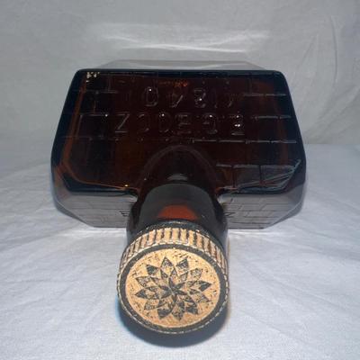1840's Original Antique E.G Booz Whisky Empty Amber Bottle 1259 IDI