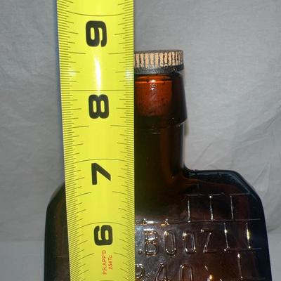 1840's Original Antique E.G Booz Whisky Empty Amber Bottle 1259 IDI