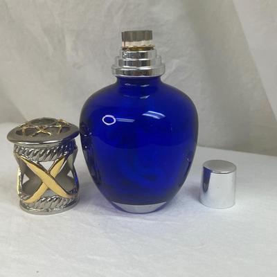 Vintage Art Deco Cobalt Blue Art Glass Oil Defuser Lamp
