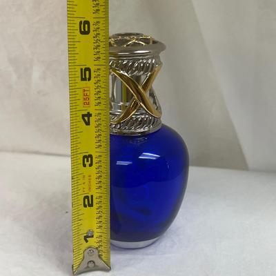 Vintage Art Deco Cobalt Blue Art Glass Oil Defuser Lamp