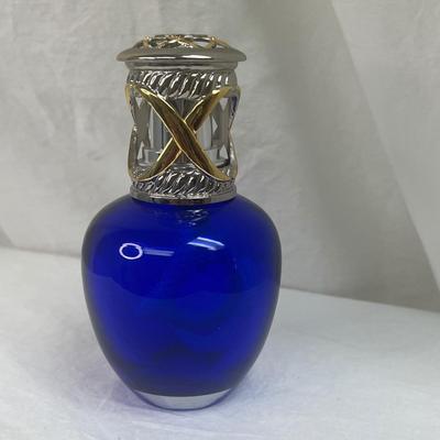 Vintage Art Deco Cobalt Blue Art Glass Oil Defuser Lamp
