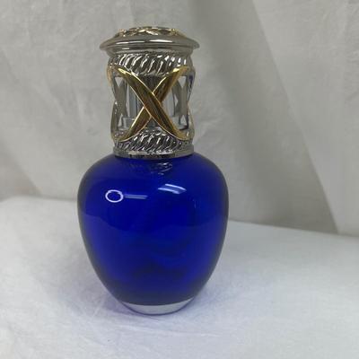 Vintage Art Deco Cobalt Blue Art Glass Oil Defuser Lamp