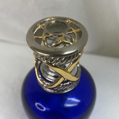 Vintage Art Deco Cobalt Blue Art Glass Oil Defuser Lamp