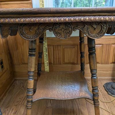Antique Solid Oak Parlor Table