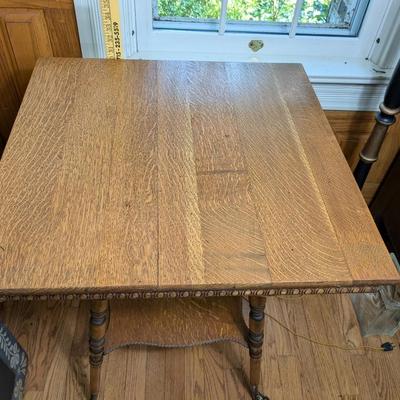 Antique Solid Oak Parlor Table