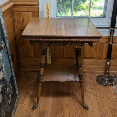 Antique Solid Oak Parlor Table