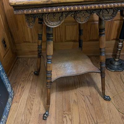 Antique Solid Oak Parlor Table